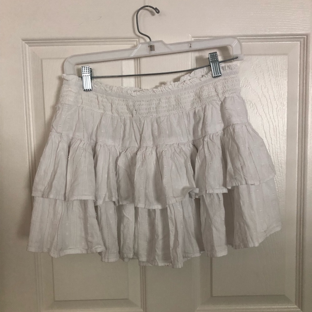 Arizona Jean Company White Tiered Ruffle Mini Skirt